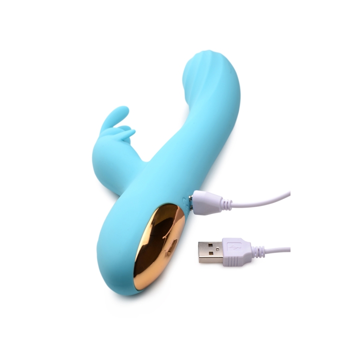 POWER BUNNIES SNUGGLES 10X RECHARGE SILICONE RABBIT - TEAL