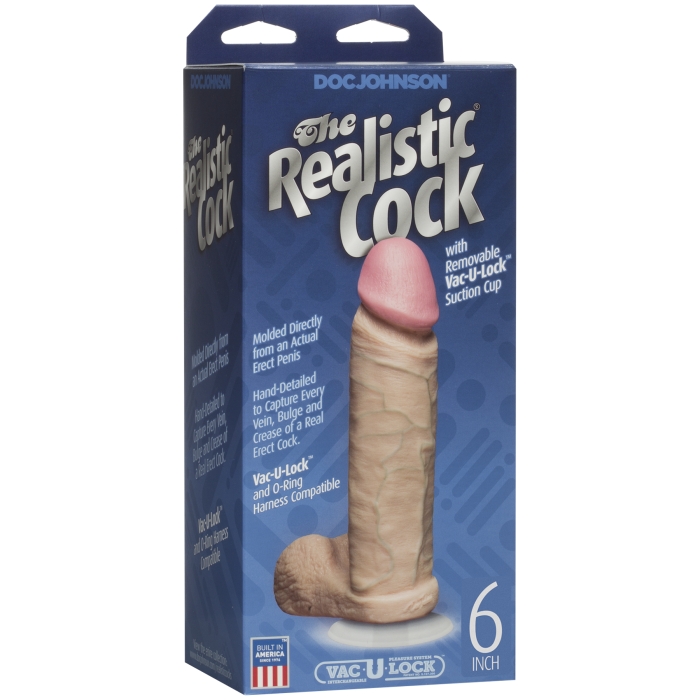 THE REALISTIC COCK 6IN - WHITE THE REALISTIC COCK 6IN - WHITE