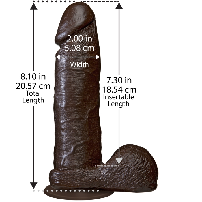 THE REALISTIC COCK 8IN - BLACK