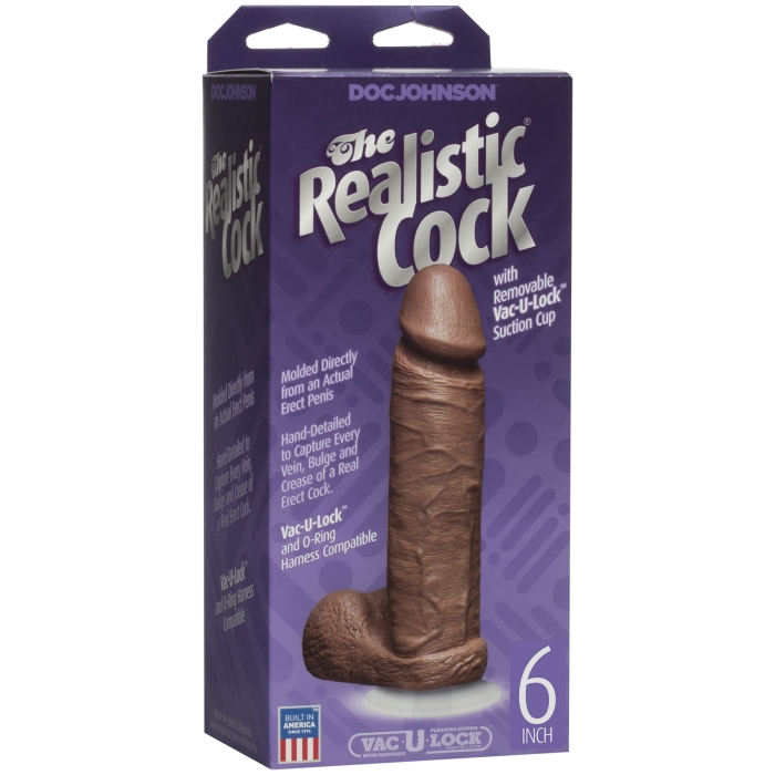 THE REALISTIC COCK 6IN - BROWN THE REALISTIC COCK 6IN - BROWN