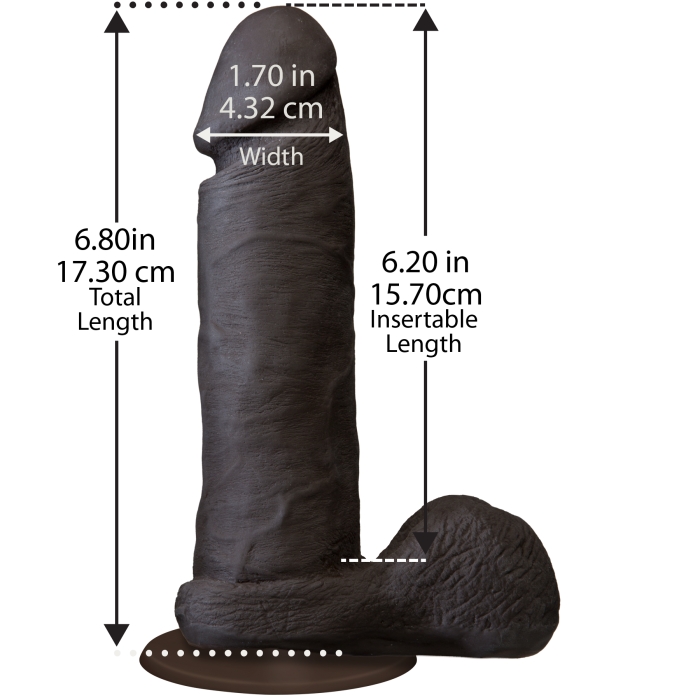THE REALISTIC COCK UR3 6IN - BLACK