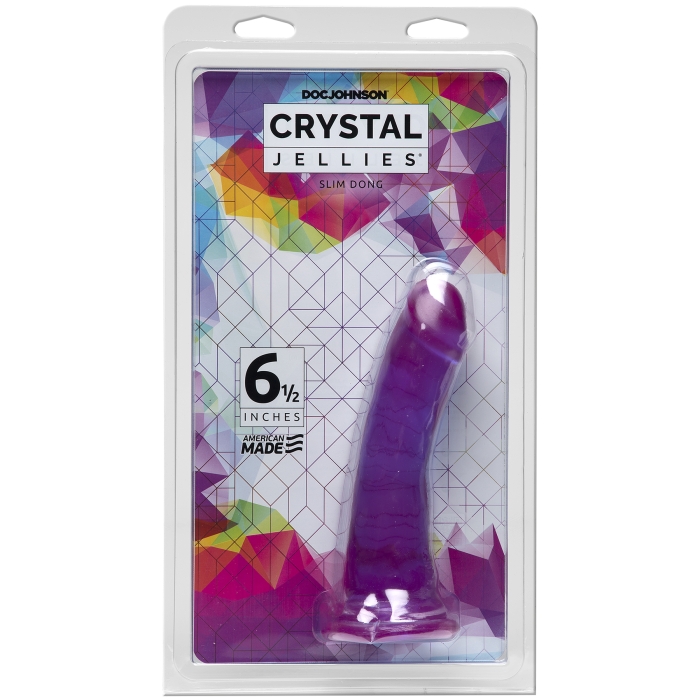 CRYSTAL JELLIES - SLIM DONG 6.5" - PURPLE CRYSTAL JELLIES - SLIM DONG 6.5" - PURPLE