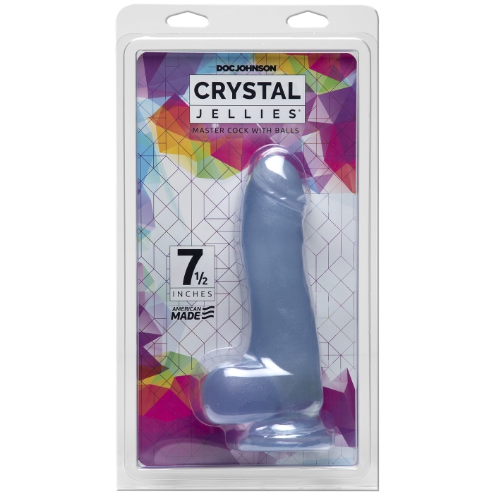 CRYSTAL JELLIES 7.5" MASTER COCK W/BALLS - CLEAR CRYSTAL JELLIES 7.5" MASTER COCK W/BALLS - CLEAR
