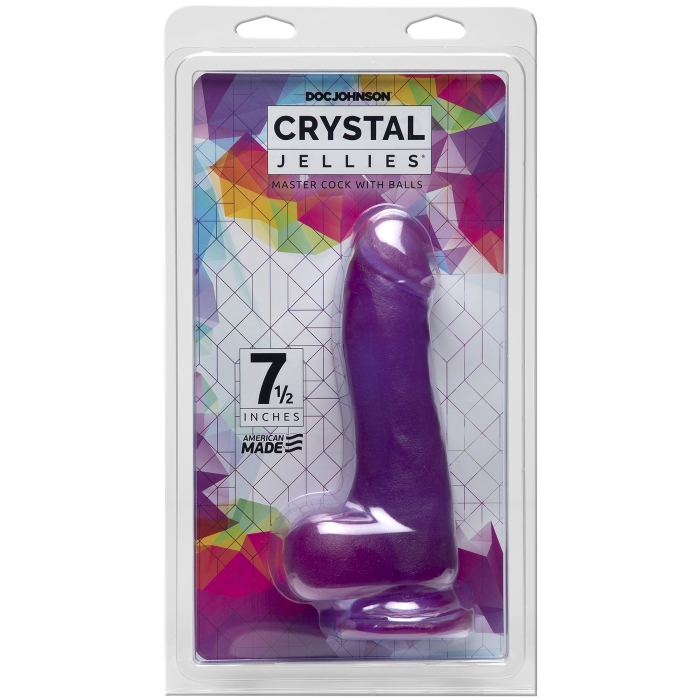 CRYSTAL JELLIES 7.5" MASTER COCK W/BALLS - PURPLE CRYSTAL JELLIES 7.5" MASTER COCK W/BALLS - PURPLE