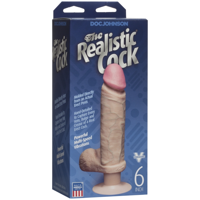 6IN REALISTIC COCK VIBRATING--WHITE 6IN REALISTIC COCK VIBRATING--WHITE