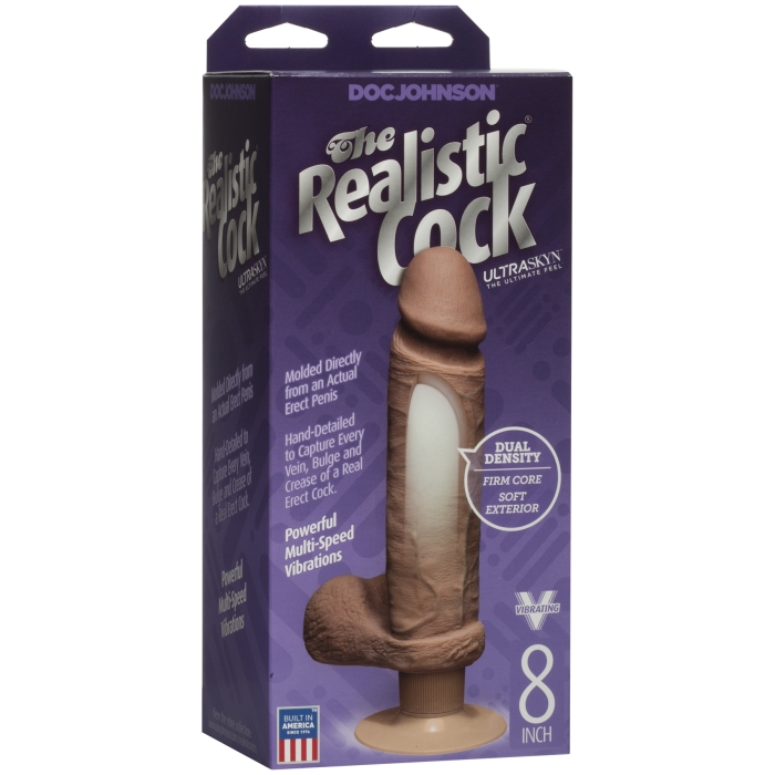 ULTRA REALISTIC VIBRATING COCK 8IN BROWN ULTRA REALISTIC VIBRATING COCK 8IN BROWN