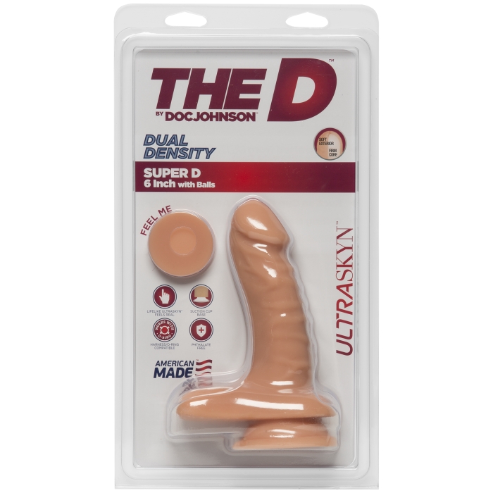 THE D SUPER D 6" W/ BALLS - ULTRASKYN - VANILLA THE D SUPER D 6" W/ BALLS - ULTRASKYN - VANILLA