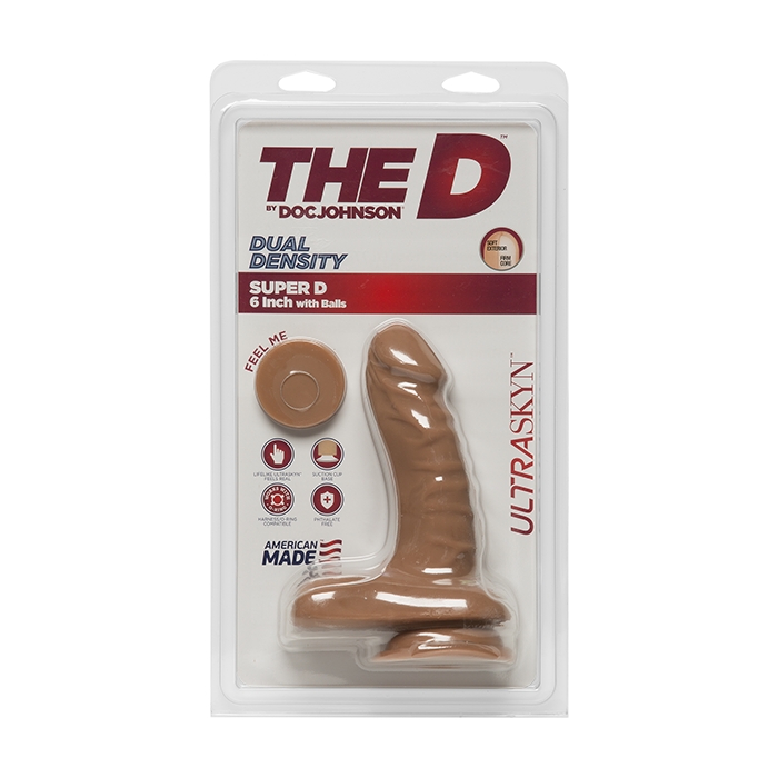 THE D - SUPER D - 6IN W/BALLS - ULTRASKYN - CARAMEL THE D - SUPER D - 6IN W/BALLS - ULTRASKYN - CARAMEL