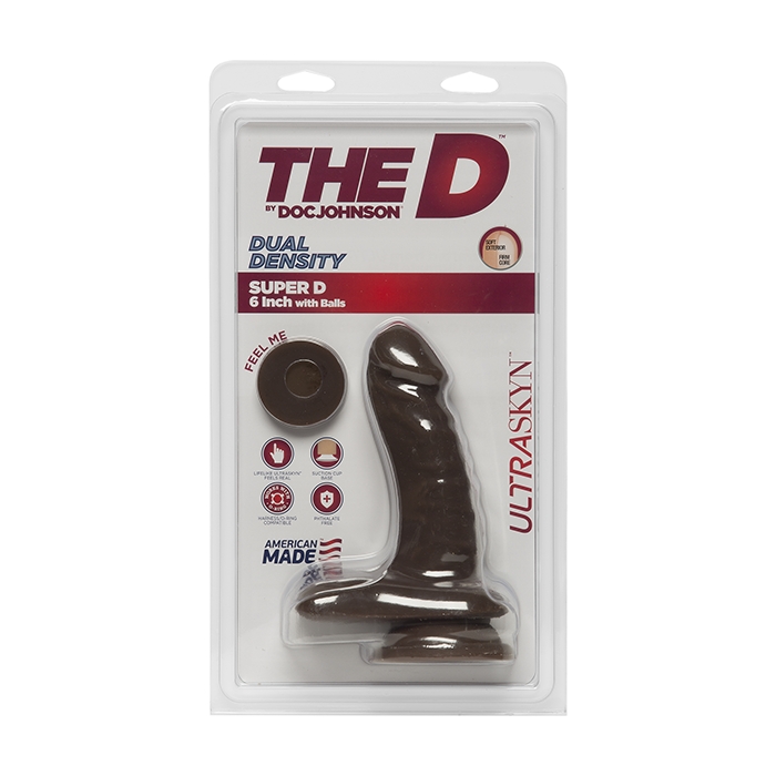 THE D - SUPER D - 6IN W/BALLS - ULTRASKYN - CHOCO THE D - SUPER D - 6IN W/BALLS - ULTRASKYN - CHOCO