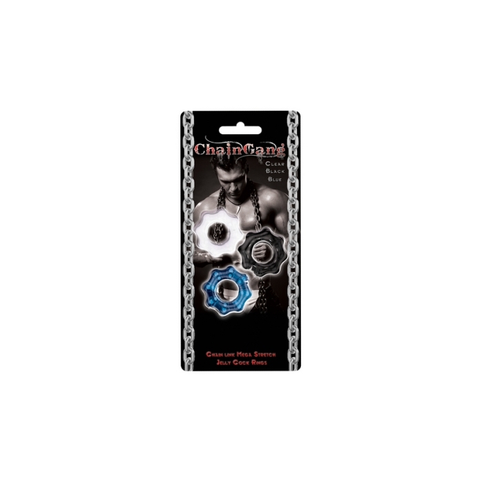 CHAIN GANG COCK RINGS - 3 PACK CHAIN GANG COCK RINGS - 3 PACK