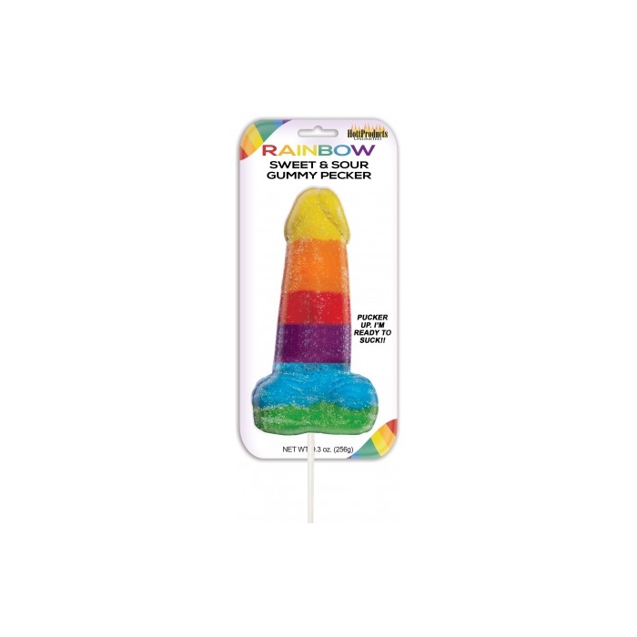 SWEET & SOUR JUMBOW RAINBOW GUMMY COCK POP SWEET & SOUR JUMBOW RAINBOW GUMMY COCK POP