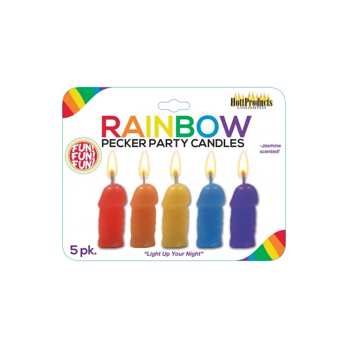 PECKER PARTY CANDLES ASSORTED COLORS 5PK. (2.25IN) PECKER PARTY CANDLES ASSORTED COLORS 5PK. (2.25IN)
