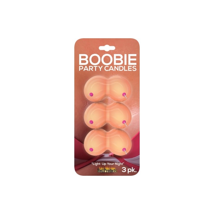BOOBIE PARTY CANDLES - 3PK. BOOBIE PARTY CANDLES - 3PK.