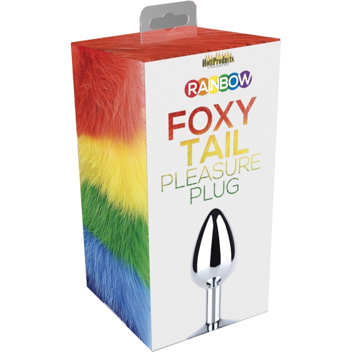 RAINBOW FOXY TAIL W/ STAINLESS STEEL BUTTPLUG RAINBOW FOXY TAIL W/ STAINLESS STEEL BUTTPLUG