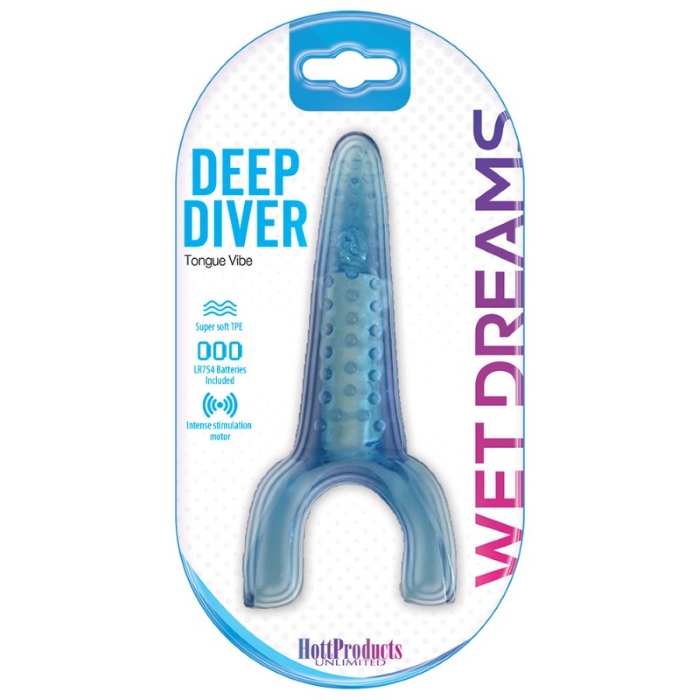 DEEP DIVER - VIBRATING TONGUE WITH MOTOR - BLUE DEEP DIVER - VIBRATING TONGUE WITH MOTOR - BLUE