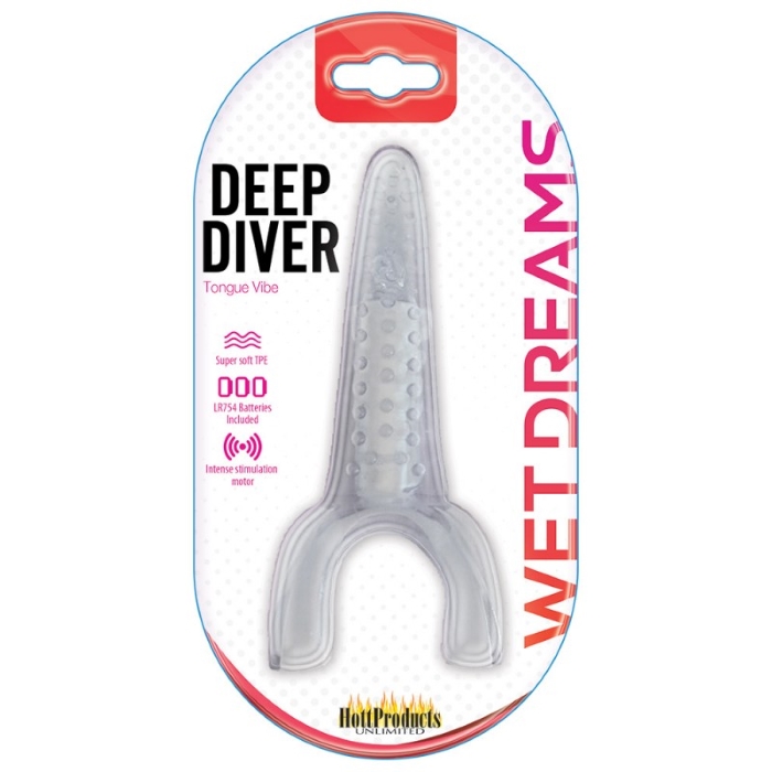 DEEP DIVER - VIBRATING TONGUE WITH MOTOR - CLEAR DEEP DIVER - VIBRATING TONGUE WITH MOTOR - CLEAR