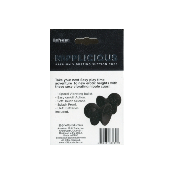 NIPPLICIOUS PREMIUM VIBRATING SUCTION CUPS - BLACK