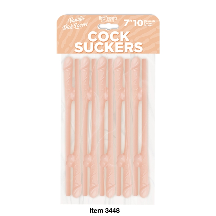 COCK SUCKERS PECKER STRAWS VANILLA LOVERS 10 PACK COCK SUCKERS PECKER STRAWS VANILLA LOVERS 10 PACK