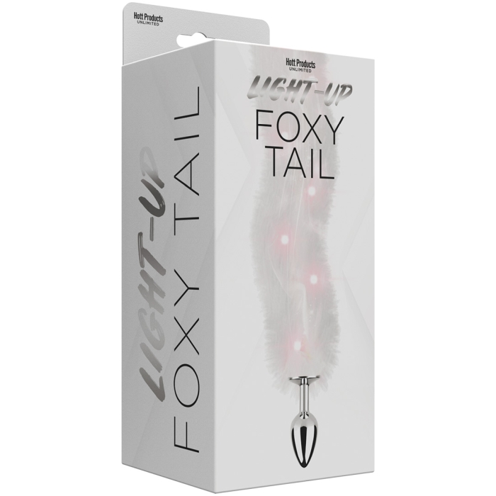 FOXY TAIL - LIGHT UP FAUX FUR BUTT PLUG - WHITE FOXY TAIL - LIGHT UP FAUX FUR BUTT PLUG - WHITE