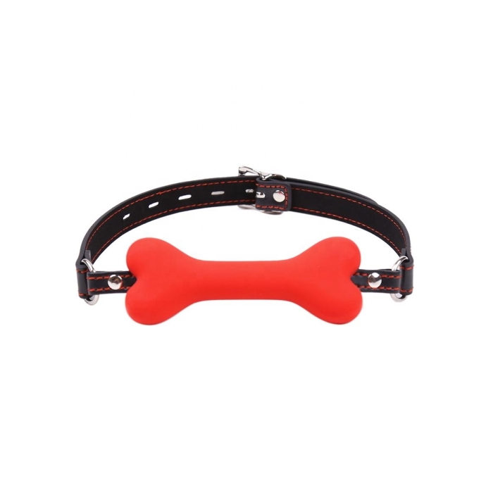 BALL GAG DOG BONE W/LOCK - RED BALL GAG DOG BONE W/LOCK - RED