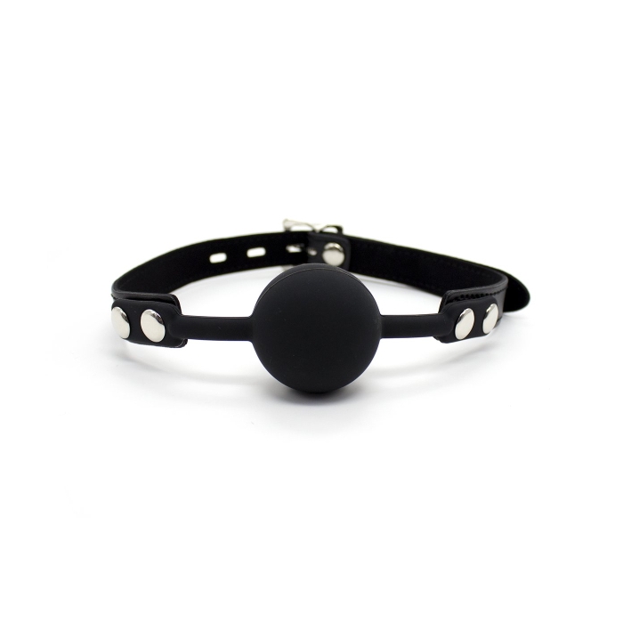 BALL GAG W/LOCK - BLACK BALL GAG W/LOCK - BLACK