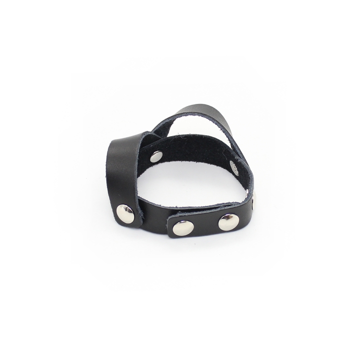 COCKRING W/2 STRIPS LEATHER - BLACK COCKRING W/2 STRIPS LEATHER - BLACK