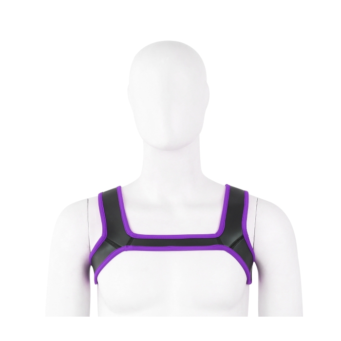 CHEST HARNESS NEOPRENE - BLK/PURPLE - LRG CHEST HARNESS NEOPRENE - BLK/PURPLE - LRG