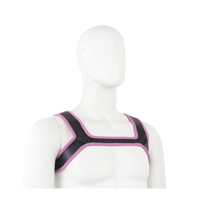 CHEST HARNESS NEOPRENE - BLK/LIGHTPINK - LRG CHEST HARNESS NEOPRENE - BLK/LIGHTPINK - LRG