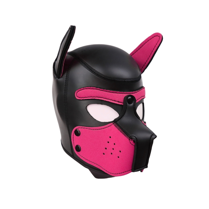 PUPPY HOOD - SPANDEX/NEOPRENE - BLACK/PINK - MED PUPPY HOOD - SPANDEX/NEOPRENE - BLACK/PINK - MED