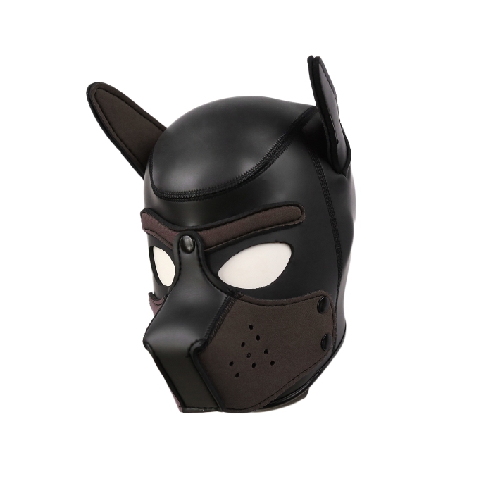 PUPPY HOOD - SPANDEX/NEOPRENE - BLACK/BROWN - LRG PUPPY HOOD - SPANDEX/NEOPRENE - BLACK/BROWN - LRG