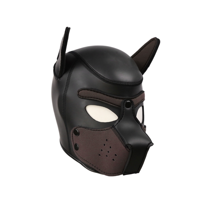 PUPPY HOOD - SPANDEX/NEOPRENE - BLACK/BROWN - MED PUPPY HOOD - SPANDEX/NEOPRENE - BLACK/BROWN - MED