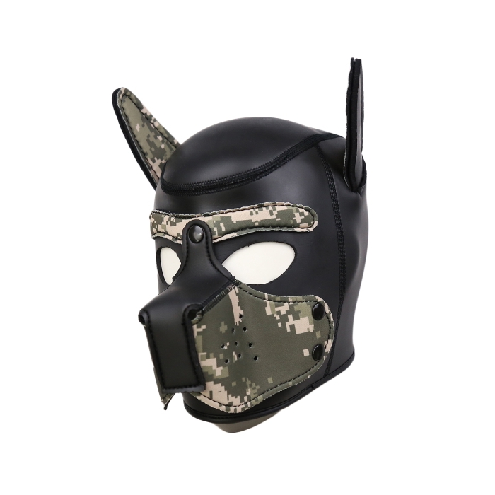 PUPPY HOOD - SPANDEX/NEOPRENE - BLACK/CAMO - LRG PUPPY HOOD - SPANDEX/NEOPRENE - BLACK/CAMO - LRG