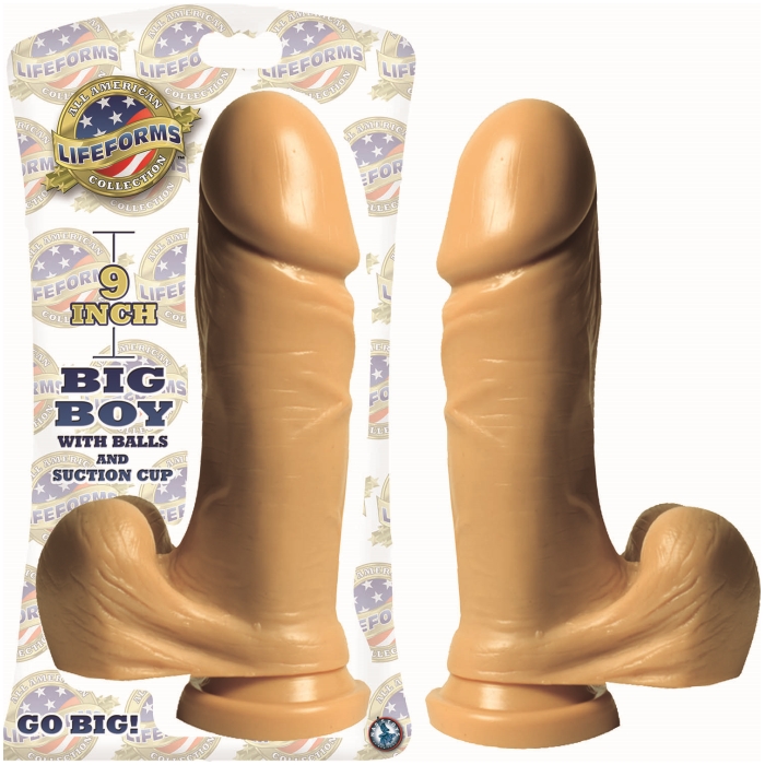 LIFEFORMS BIG BOY WITH BALLS AND SUCTION CUP 9 INCH-WHITE LIFEFORMS BIG BOY WITH BALLS AND SUCTION CUP 9 INCH-WHITE