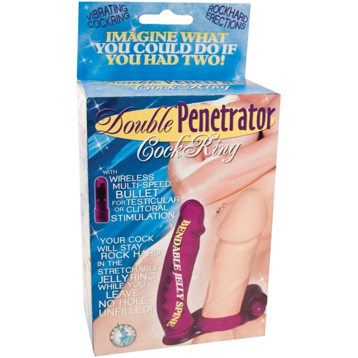 DOUBLE PENETRATOR COCKRING-PURPLE DOUBLE PENETRATOR COCKRING-PURPLE