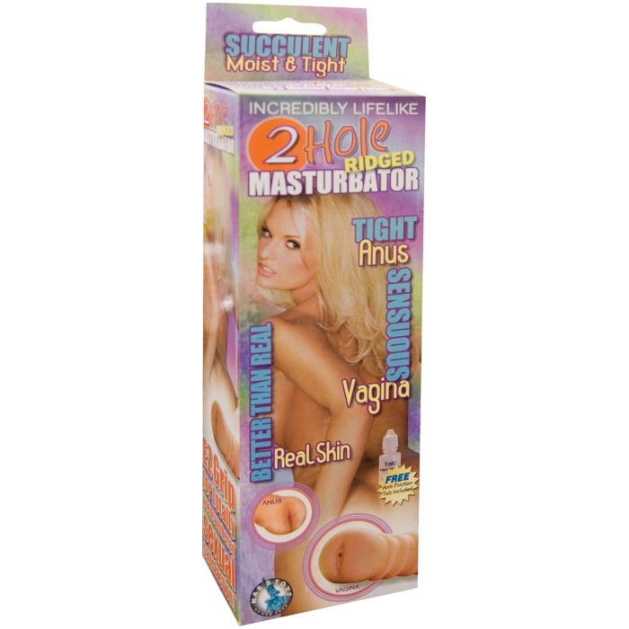 2 HOLE RIDGED MASTURBATOR-FLESH 2 HOLE RIDGED MASTURBATOR-FLESH