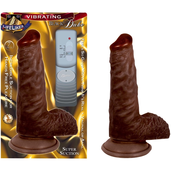 LIFELIKE VIBRATING BLACK DUKE 7IN LIFELIKE VIBRATING BLACK DUKE 7IN