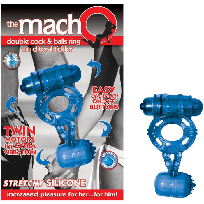 THE MACHO DOUBLE COCK/BALLS RING W/CLITORAL TICKLER THE MACHO DOUBLE COCK/BALLS RING W/CLITORAL TICKLER