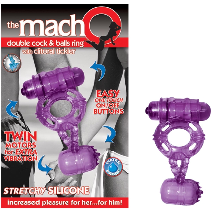 THE MACHO DOUBLE COCK/BALLS RING W/CLITORAL TICKLER PU THE MACHO DOUBLE COCK/BALLS RING W/CLITORAL TICKLER PU