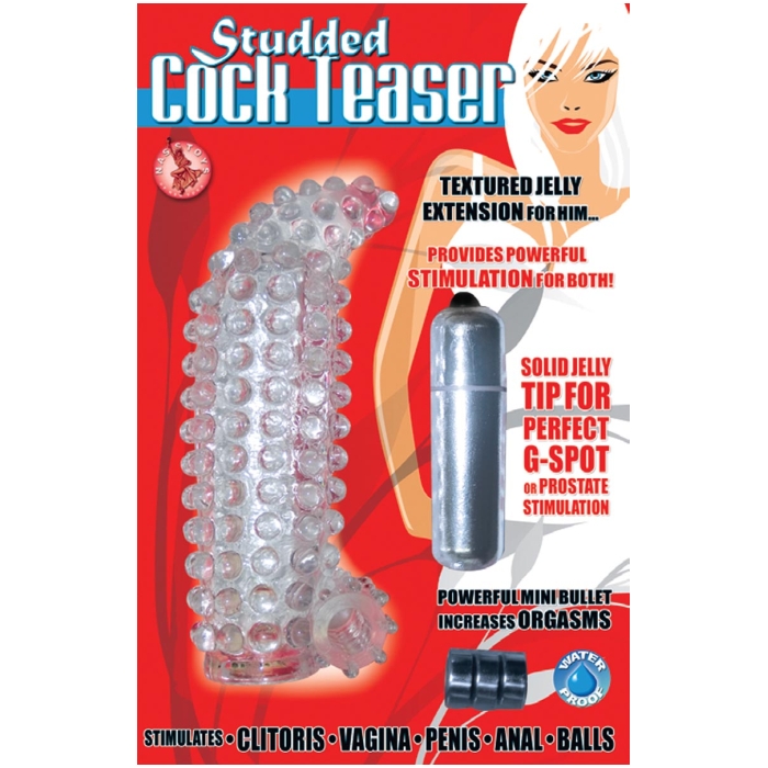 STUDDED COCK TEASER-CLEAR STUDDED COCK TEASER-CLEAR