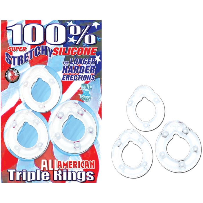 ALL AMERICAN TRIPLE RINGS - CLEAR ALL AMERICAN TRIPLE RINGS - CLEAR