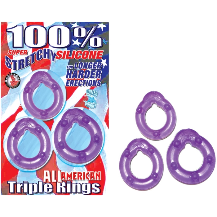 ALL AMERICAN TRIPLE RINGS - PURPLE ALL AMERICAN TRIPLE RINGS - PURPLE
