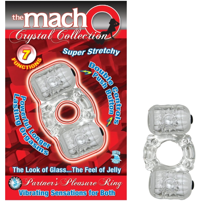 THE MACHO CRYSTAL COLLECTION PARTNER'S PLEASURE RING - CLEAR THE MACHO CRYSTAL COLLECTION PARTNER'S PLEASURE RING - CLEAR