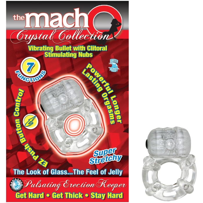 THE MACHO CRYSTAL COLLECTION PULSATING ERECTION KEEPER - CLEAR THE MACHO CRYSTAL COLLECTION PULSATING ERECTION KEEPER - CLEAR