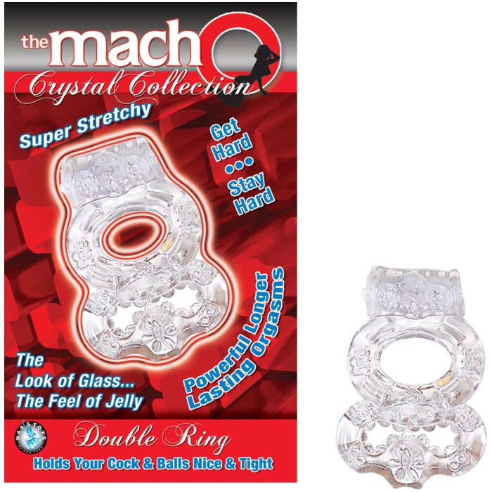 THE MACHO CRYSTAL COLLECTION DOUBLE RING - CLEAR THE MACHO CRYSTAL COLLECTION DOUBLE RING - CLEAR