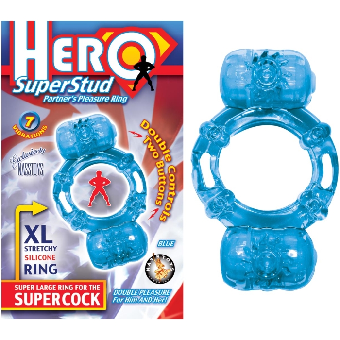 HERO SUPERSTUD PARTNER'S PLEASURE RING - BLUE HERO SUPERSTUD PARTNER'S PLEASURE RING - BLUE