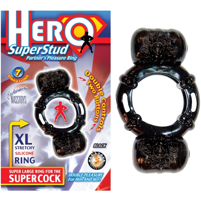 HERO SUPERSTUD PARTNERS PLEASURE RING - BLACK HERO SUPERSTUD PARTNERS PLEASURE RING - BLACK
