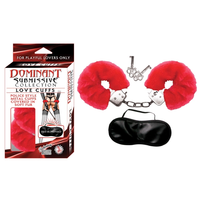 DOMINANT SUBMISSIVE COLLECTION LOVE CUFFS - RED DOMINANT SUBMISSIVE COLLECTION LOVE CUFFS - RED