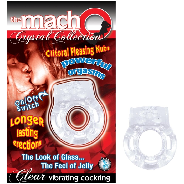 THE MACHO CRYSTAL COLLECTION VIBRATING COCKRING-CLEAR THE MACHO CRYSTAL COLLECTION VIBRATING COCKRING-CLEAR
