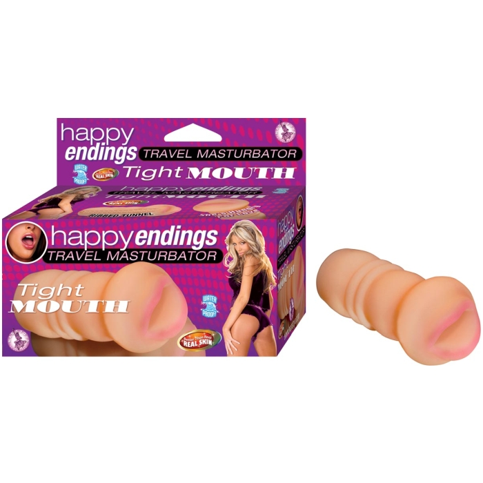 HAPPY ENDINGS TRAVEL MASTURBATOR TIGHT MOUTH - FLESH HAPPY ENDINGS TRAVEL MASTURBATOR TIGHT MOUTH - FLESH