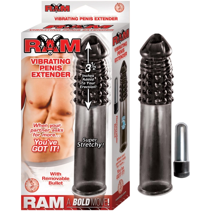 RAM VIBRATING PENIS EXTENDER - BLACK RAM VIBRATING PENIS EXTENDER - BLACK